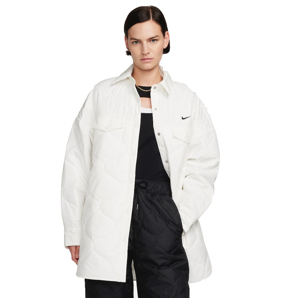Nike Sportswear Essential Sail/Black FB8732-133 Women's Quilted Trench Jacket XL
